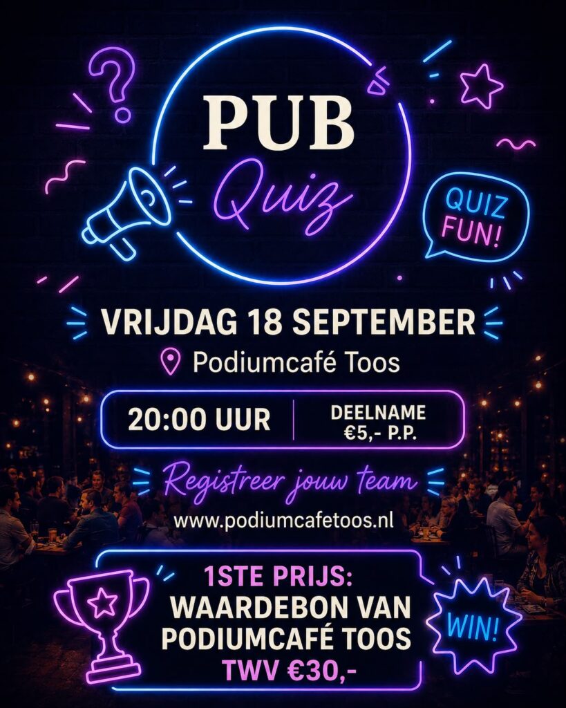 Pubquiz vrijdag 18 september in Noord-Holland