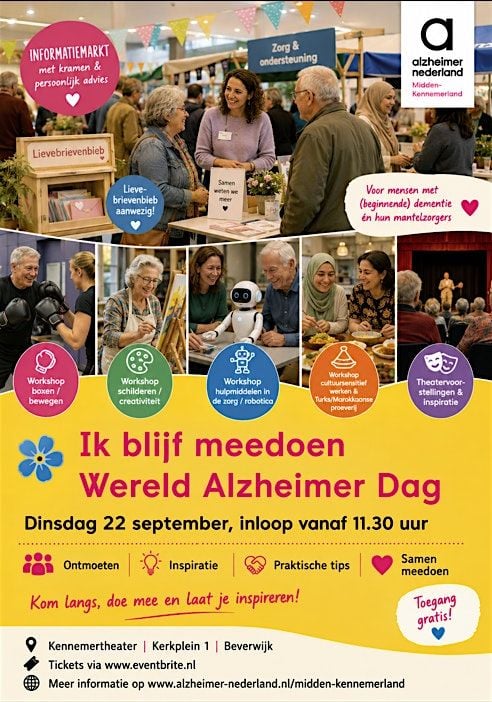 Kom naar en geniet op wereld alzheimer dag in midden kennemerland 22 sept. in Noord-Holland