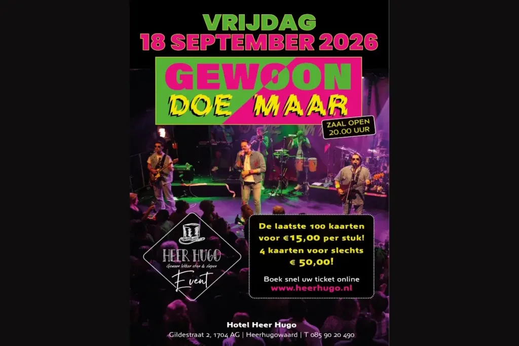 Gewoon Doe Maar in Hotel Heer Hugo in Noord-Holland