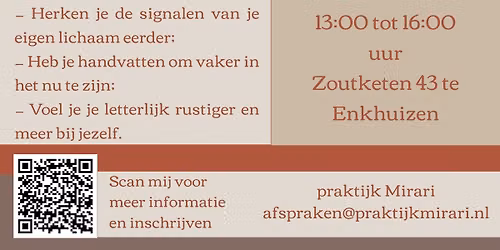 Workshop Leven in het hier en nu! — lezing in Noord-Holland
