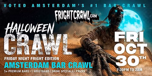 The Fright Crawl | Amsterdam’s Hottest Halloween Bar Crawl 2026 | Fri, Oct 30 — Uitgaan in Noord-Holland
