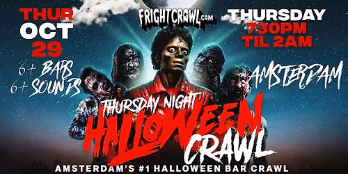 The Fright Crawl | Amsterdam Halloween Bar Crawl 2026 | Thursday, October 29 — Uitgaan in Noord-Holland
